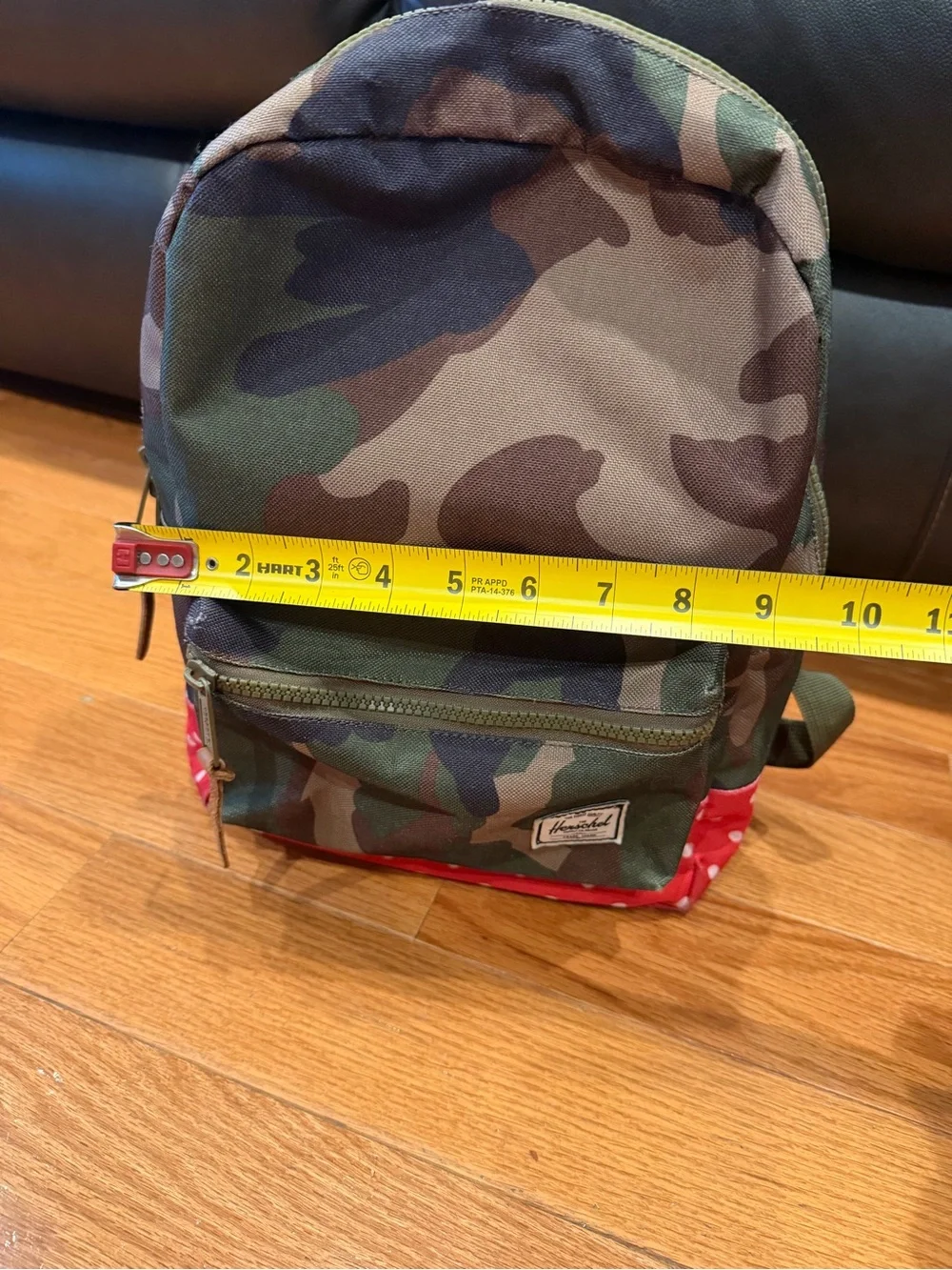Vintage Herschel Supply Co. Youth Camo Backpack Red Polka Dot